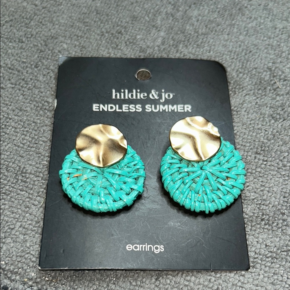 Hildie & Jo Turquoise and Gold Earrings